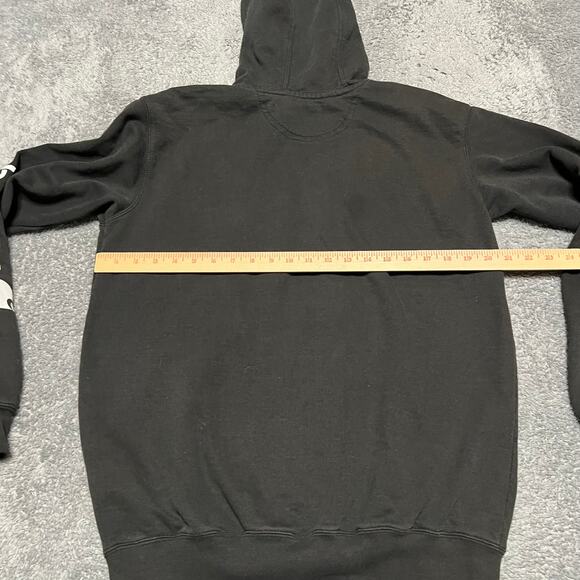 Carhartt Hoodie Mens Small Black Arm Graphic Work Loose Fit Sweatshirt - Picture 4 of 7